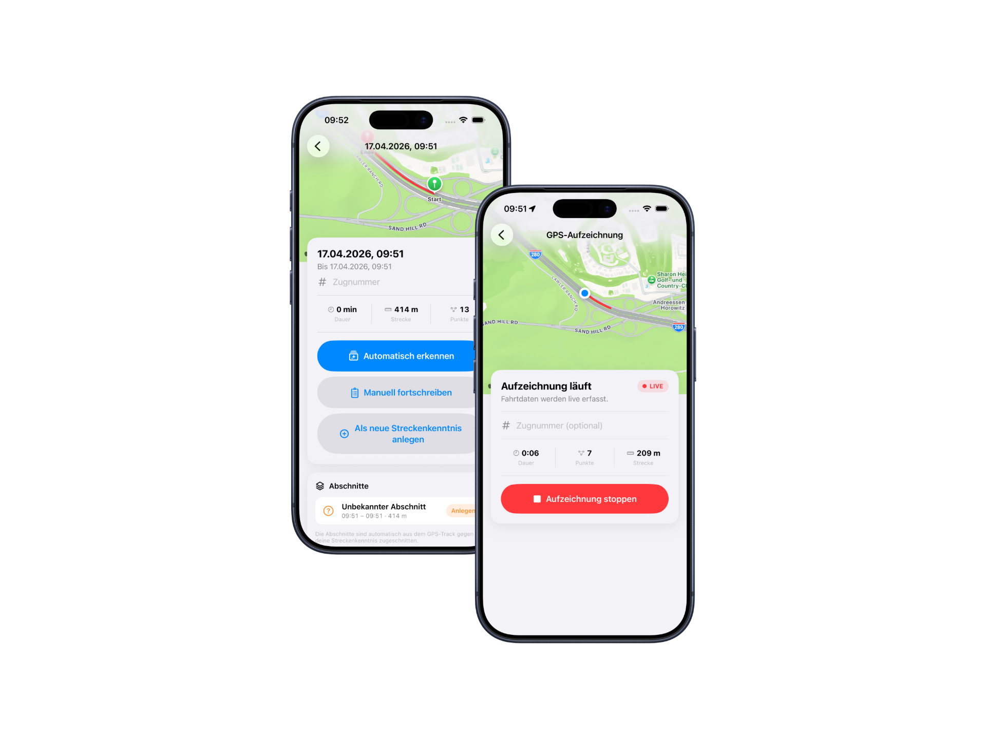 Streckenkenntnis aufzeichnen